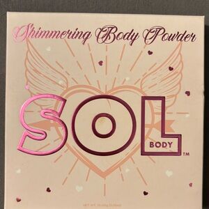 SOL Shimmering Body Powder NIB PeachySparkling Highlighter Glow Vegan Feminine